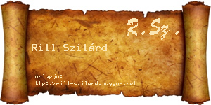 Rill Szilárd névjegykártya